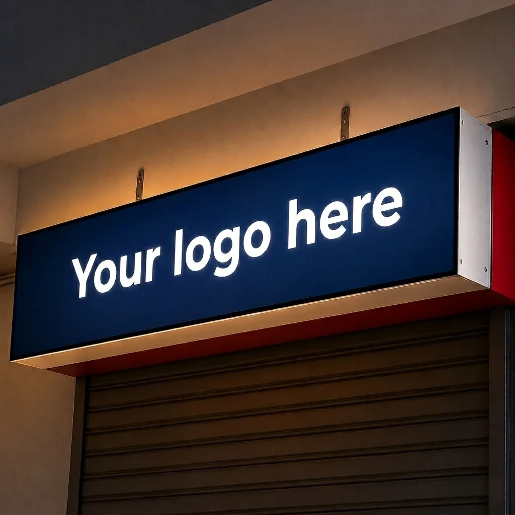 Glow sign board installation for a Mumbai business storefront